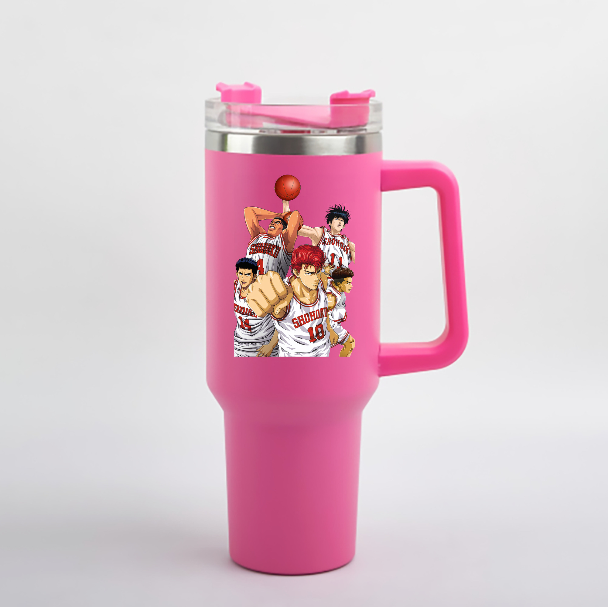 （画像用） SLAM DUNK／スラムダンク 1200mL車用タンブラー - クリスタルステッカー（プラスチックストロー付き）